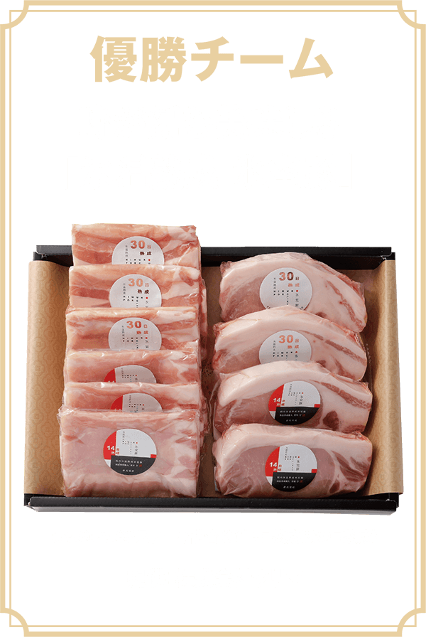 優勝チーム｜時が刻む美味しさ「氷温熟成 氷室豚」｜しゃぶしゃぶ＆ステーキ詰合せ（14日熟成＆30日熟成）｜提供：株式会社クリマ